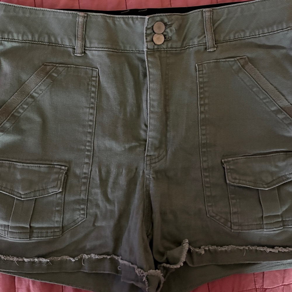 Democracy Olive Cargo Pocket Shorts